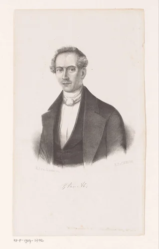 Portret van P. van Ab by anonymous, print, 1847-1865