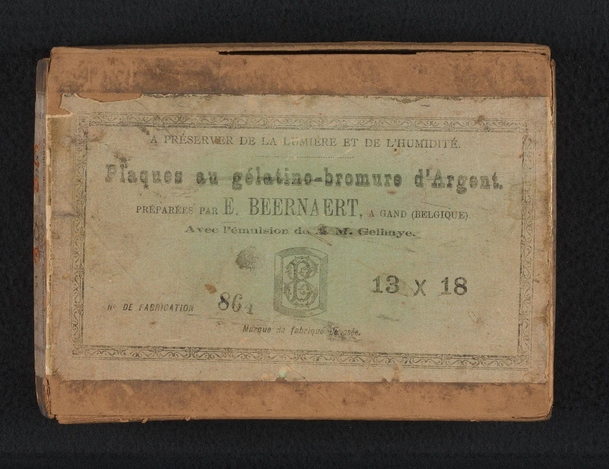 1 leeg doosjes Beernaert glasnegatieven, horend bij RP-F-2019-152-22 t/m 36 by Machiel Gerrit George Suyver, photograph, 1890-1898