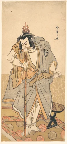 The actor Nakamura Nakazo as a rokuju-rokubu (pilgrim to Buddhist temple) by Katsukawa Shunshô (勝川春章), print, 1770-1790