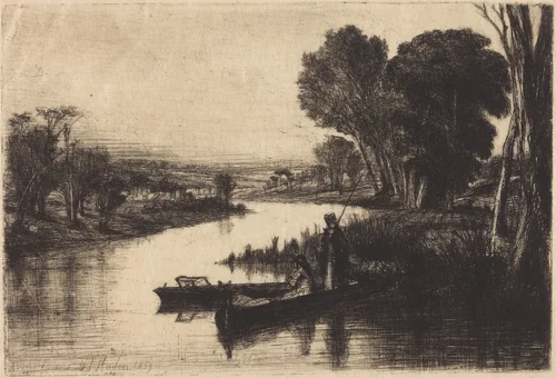 Thames Fishermen by Francis Seymour-Haden, print, 1859