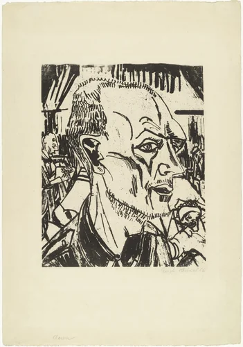 Demented Soldier (Irrer Soldat) by Erich Heckel, print, 1916