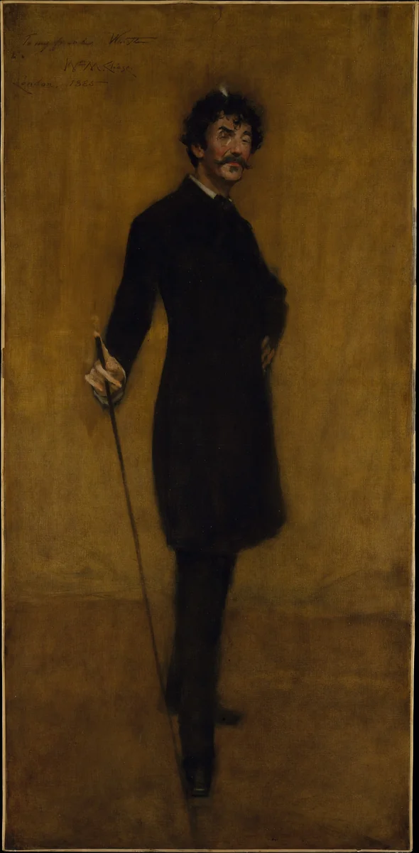 James Abbott McNeill Whistler by William Merritt Chase, artwork, 1885