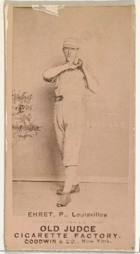 Philip Sydney "Red" Ehret, Pitcher, Louisville Colonels, from the Old Judge series (N172) for Old Judge Cigarettes by Goodwin & Company, photograph, 1887-1890