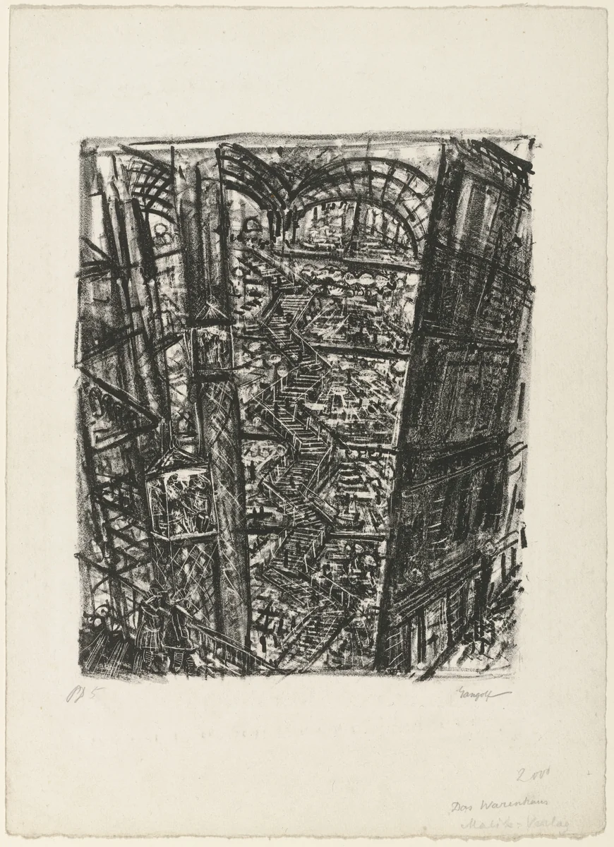 The Department Store (Das Warenhaus) from the portfolio Metropolis by Paul Gangolf, print, 1922