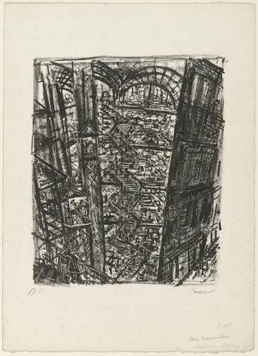 The Department Store (Das Warenhaus) from the portfolio Metropolis by Paul Gangolf, print, 1922