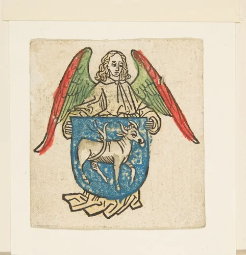 Bookplate of Hilprant Brandenburg by anonymous, print, 1400-1499