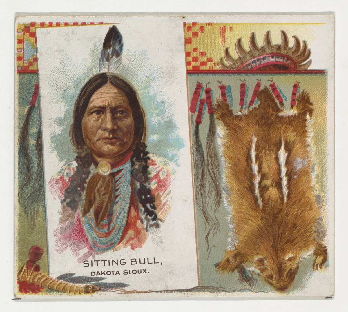 Sitting Bull, Dakota Sioux, from the American Indian Chiefs series (N36) for Allen & Ginter Cigarettes by Allen & Ginter, print, 1888