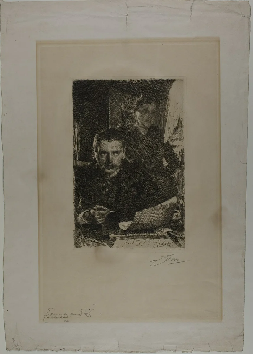 Zorn and His Wife by Anders Zorn, print, 1890