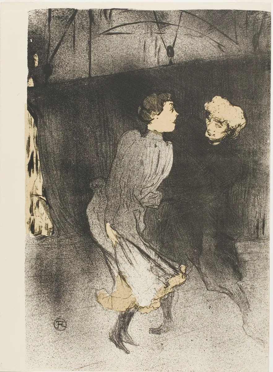 Rehearsal at the Folies-Bergère, Emilenne D'Alençon and Mariquita by Henri de Toulouse-Lautrec, print, 1893