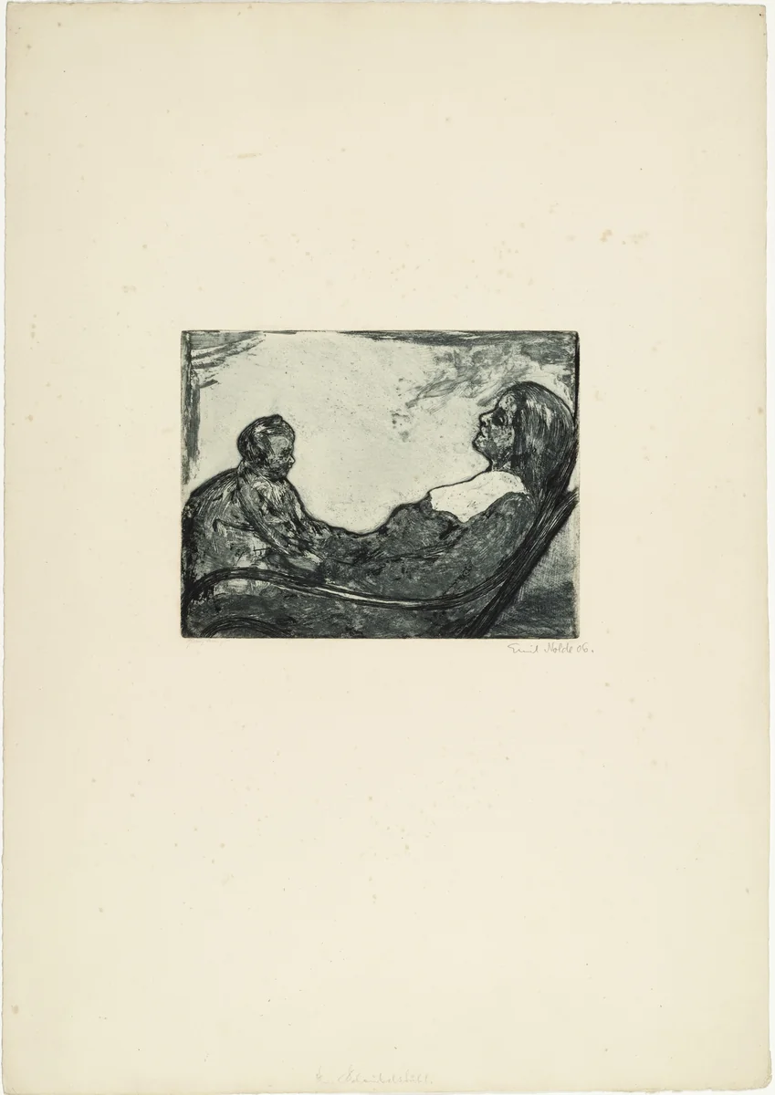 In the Rocking Chair (Im Schaukelstuhl) by Emil Nolde, print, 1906