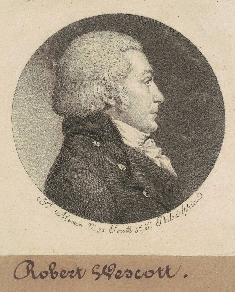 Robert Wescott by Charles B. J. Févret de Saint-Mémin, print, 1798