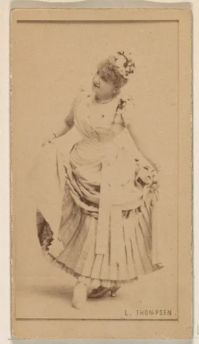 L. Thompsen, from the Actresses series (N245) issued by Kinney Brothers to promote Sweet Caporal Cigarettes by Kinney Brothers Tobacco Company, photograph, 1890