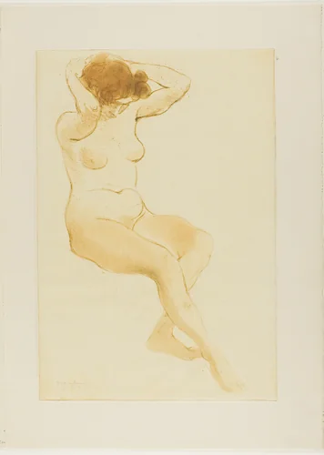 Woman Fixing Her Hair, Three-Quarter View by Théophile Alexandre Steinlen, print, 1902