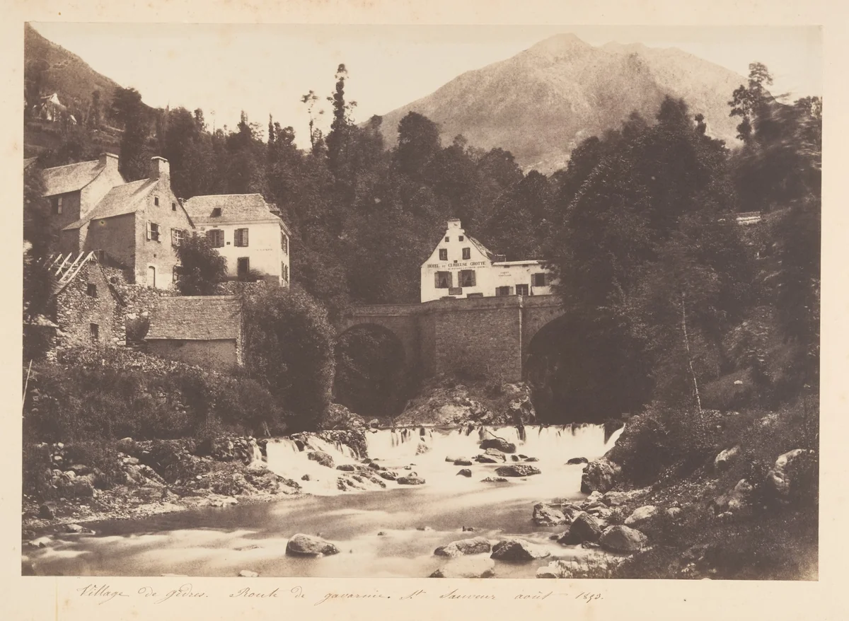 Village de Gèdres, Route de Gavarnie by Joseph Vigier, photograph, 1853