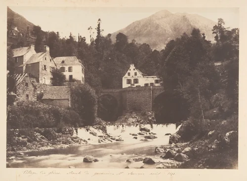 Village de Gèdres, Route de Gavarnie by Joseph Vigier, photograph, 1853
