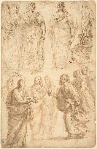 Scenes from the Life of Saint Peter by Giulio Cesare Procaccini, drawing, 1600-1625