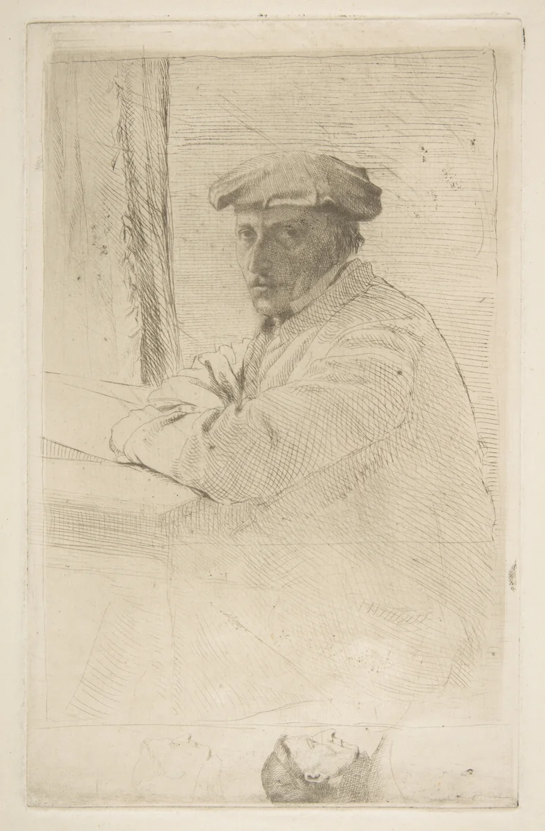The Engraver Joseph Tourny by Edgar Degas, print, 1857
