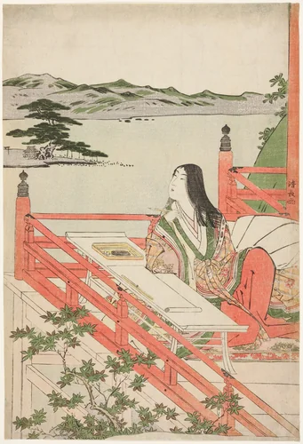 Murasaki Shikibu by Torii Kiyonaga (鳥居清長), print, 1779-1789