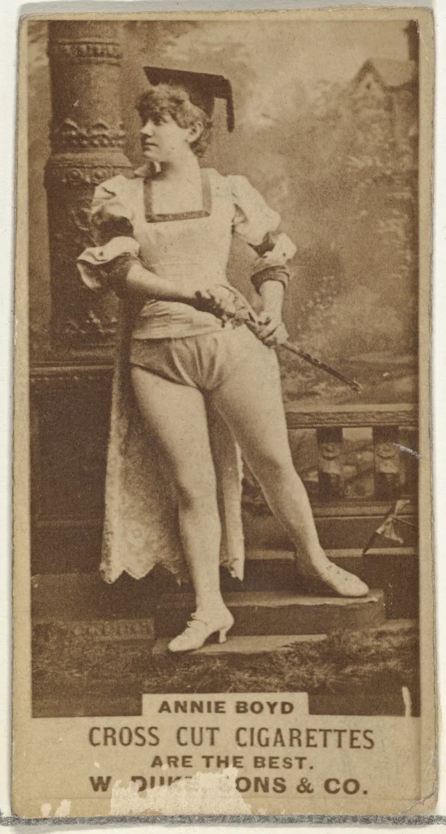 Annie Boyd, from the Actors and Actresses series (N145-3) issued by Duke Sons & Co. to promote Cross Cut Cigarettes by W. Duke, Sons & Co., photograph, 1880-1889