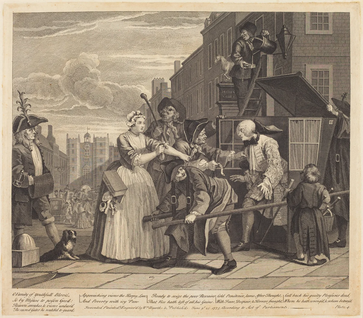 A Rake's Progress: pl.4 by William Hogarth, print, 1735