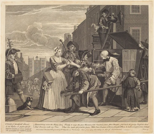 A Rake's Progress: pl.4 by William Hogarth, print, 1735