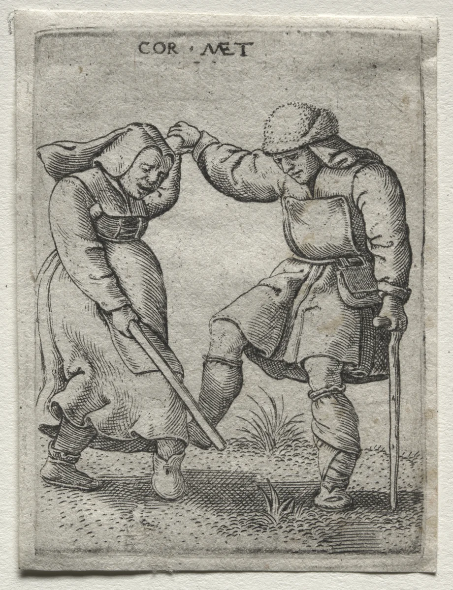 Dancing Cripples by Cornelis Massys, print, 1528-1548