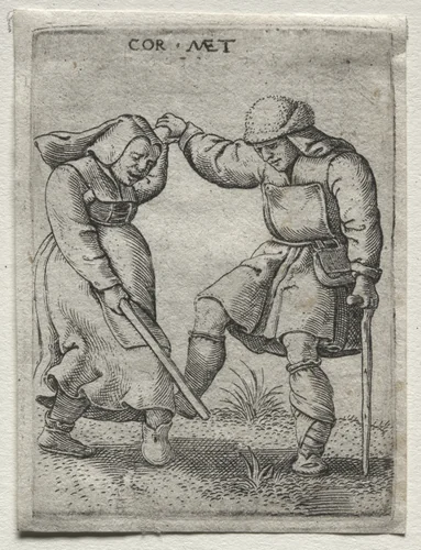 Dancing Cripples by Cornelis Massys, print, 1528-1548