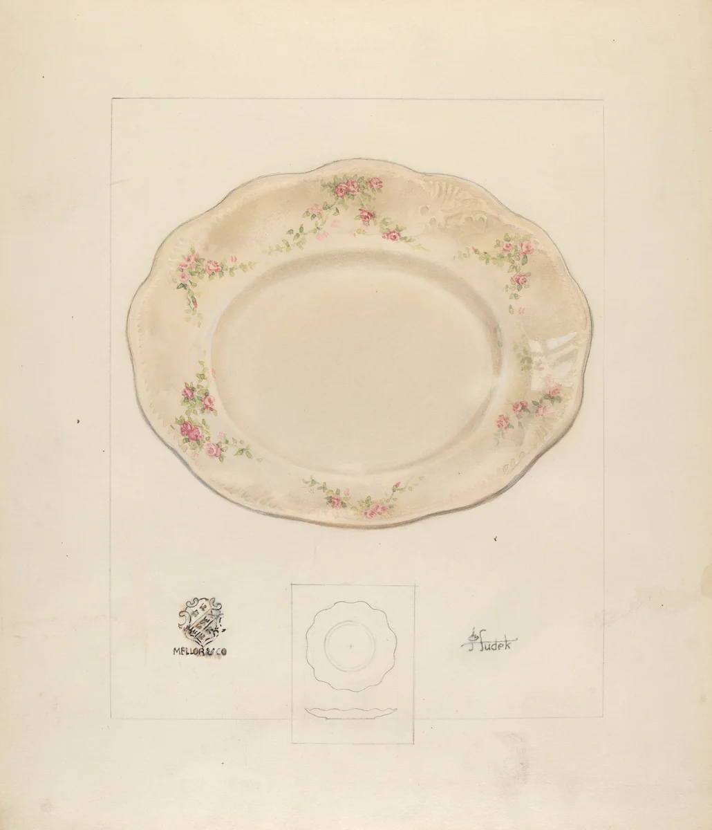 Dinner Plate by Joseph Sudek, index of american design, 1937
