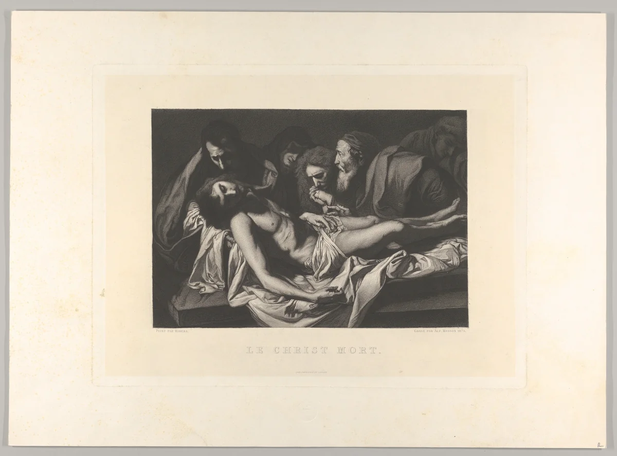 The Lamentation Over the Dead Christ by Alphonse-Charles Masson, print, 1875