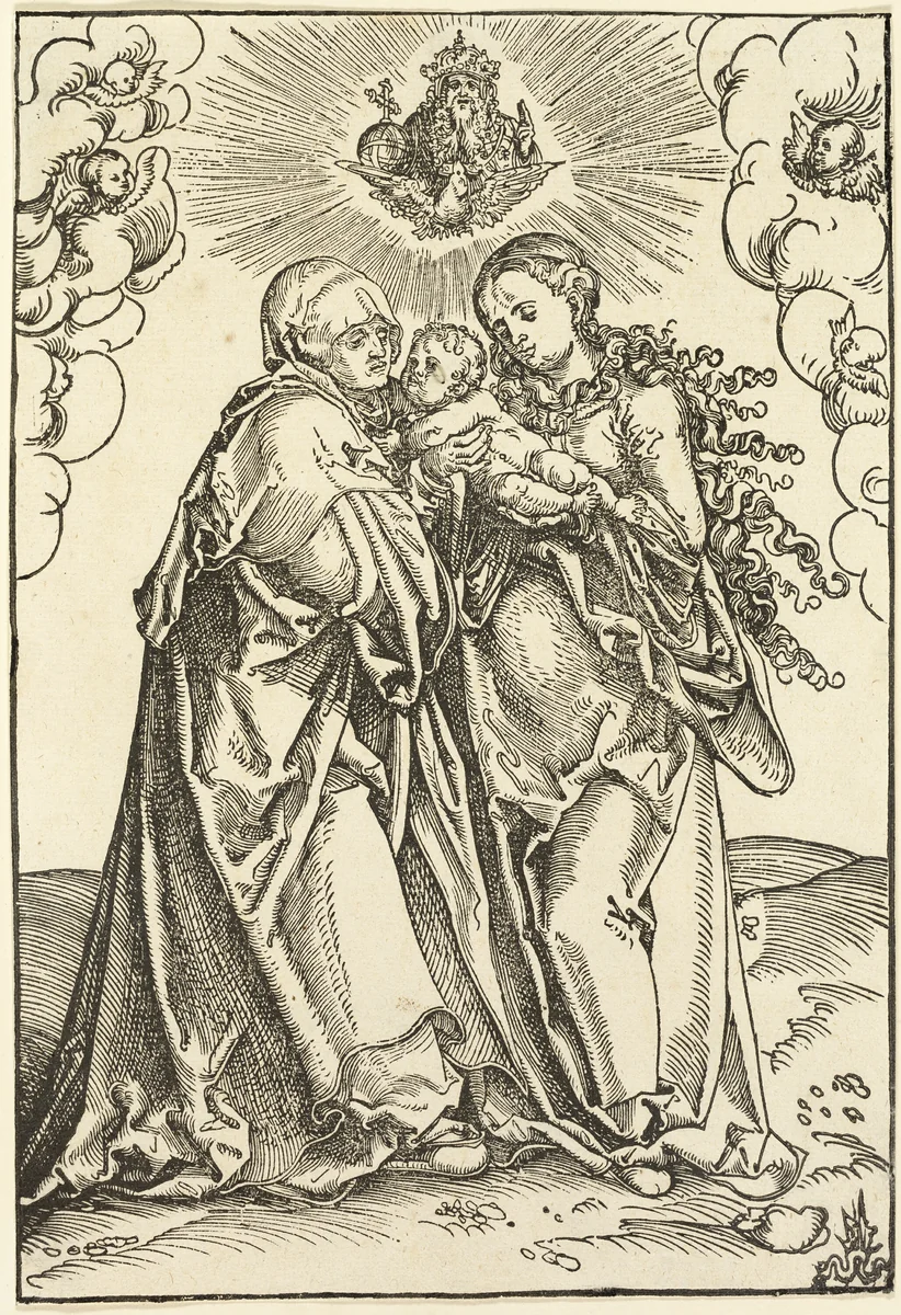 The Virgin and Child with Saint Anne by Lucas Cranach the Elder, print, 1510-1515
