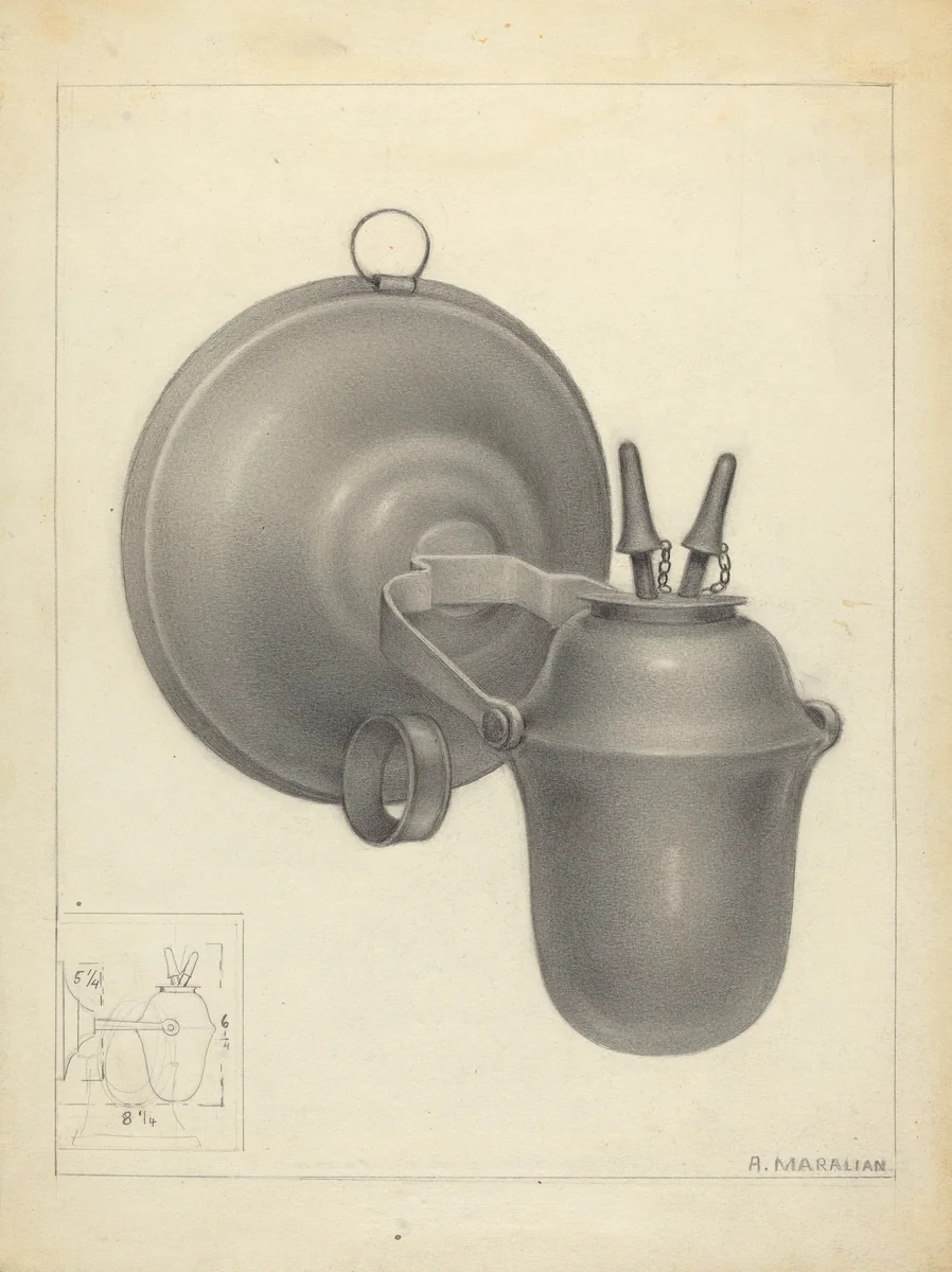 Lamp by Arsen Maralian, index of american design, 1936