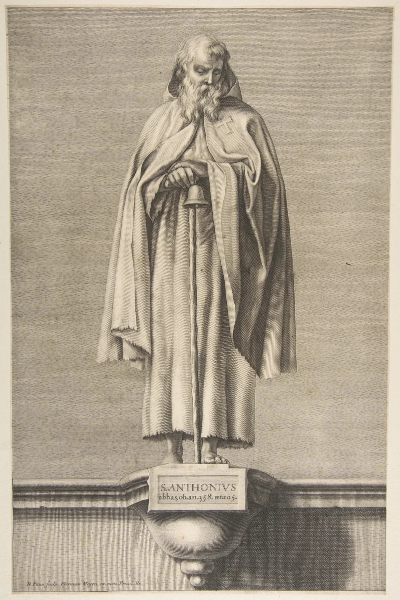St. Anthony by Nicolas Pitau, print, 1620-1953