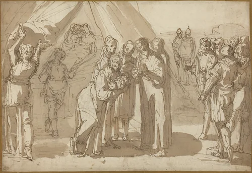 Birth Scene by Giulio Benso, drawing, 1601-1668