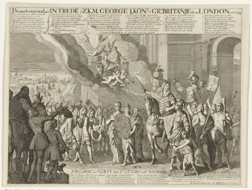 Jongen verlaat het ouderlijk huis by Jan Luyken, print, 1712