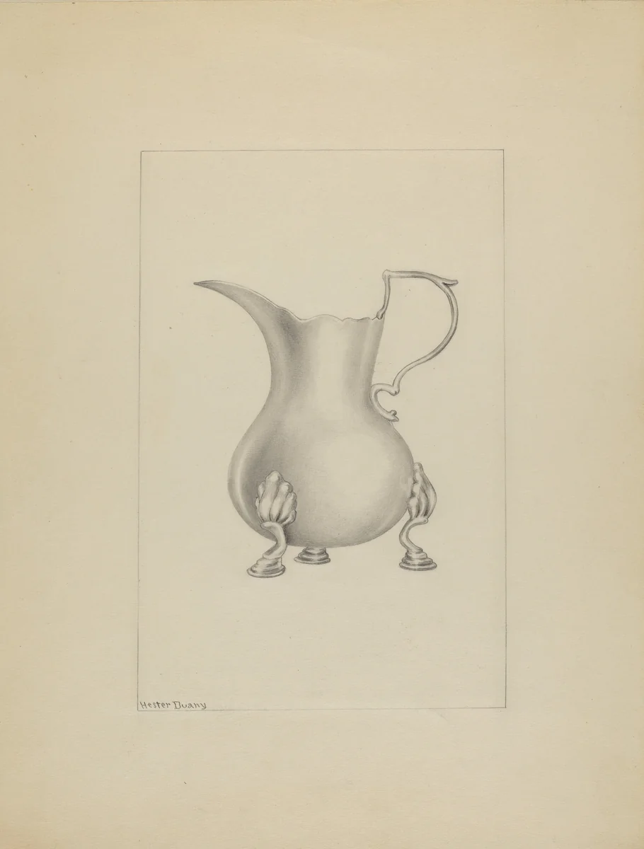 Silver Creamer by Hester Duany, index of american design, 1937