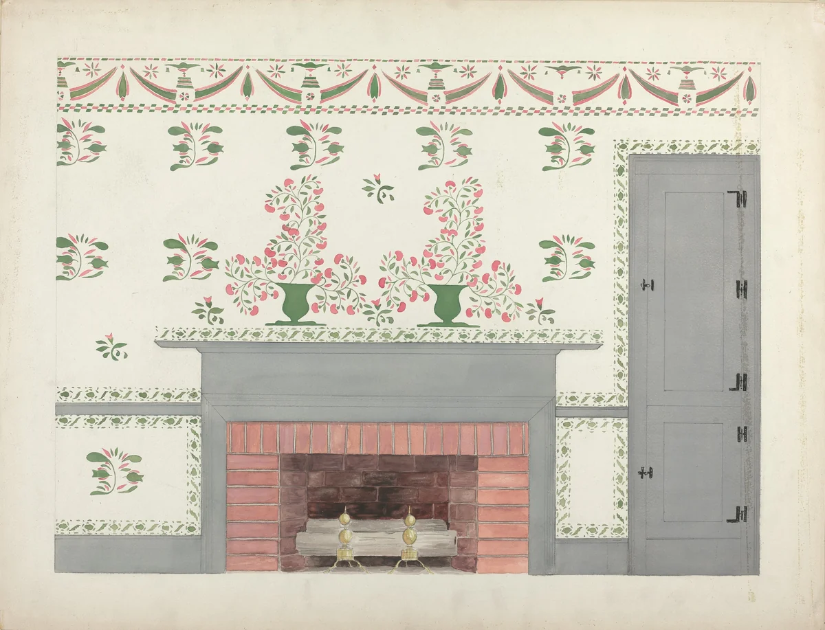 Stencilled Wall by Ray Holden, index of american design, 1936