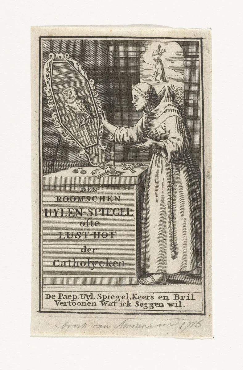 Tweede titelblad voor De Roomse Uilenspiegel by anonymous, print, 1671-1716