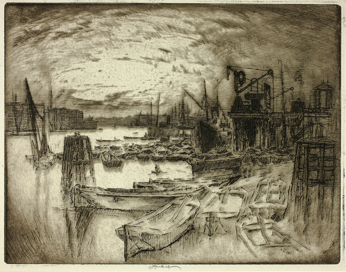 The Dock Head by Joseph Pennell, print, 1905