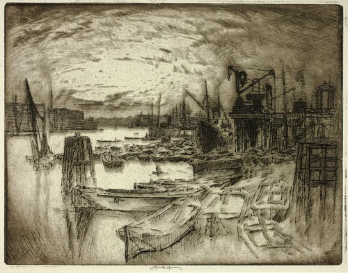 The Dock Head by Joseph Pennell, print, 1905