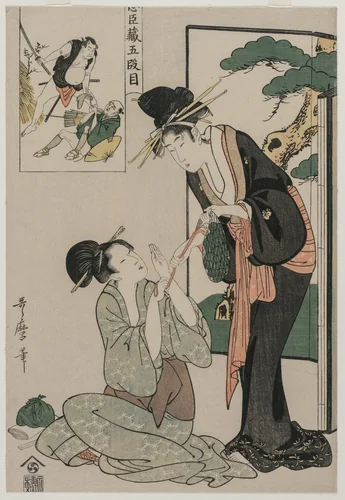 Chushingura: Act V of The Storehouse of Loyalty by Kitagawa Utamaro (喜多川歌麿), print, 1797-1799