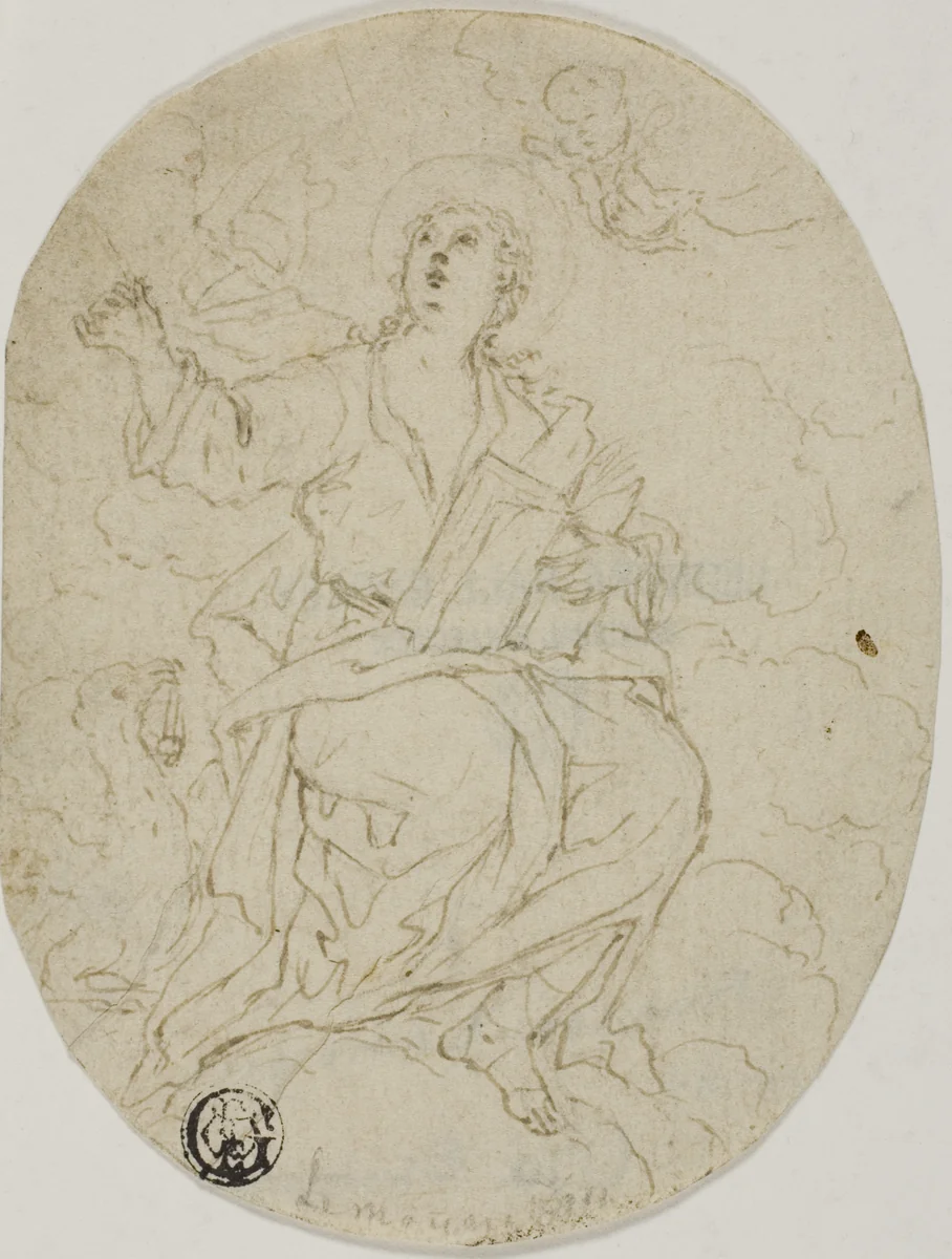 Saint John the Evangelist by François Lemoyne, drawing, 1708-1737