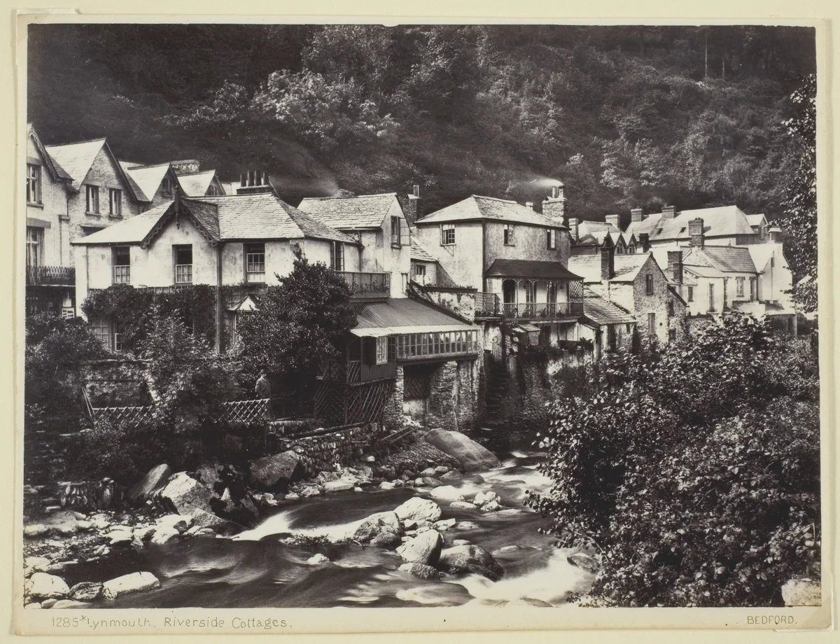 Lynmouth, Riverside Cottages by Francis Bedford, photograph, 1860-1894