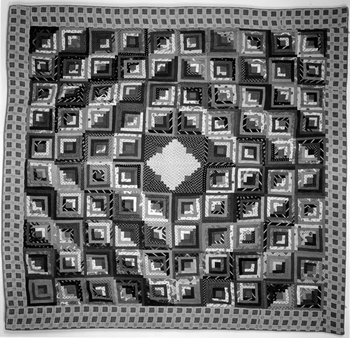 Bedcover (Log Cabin Quilt) by Shermans Dale, textile, 1825-1850
