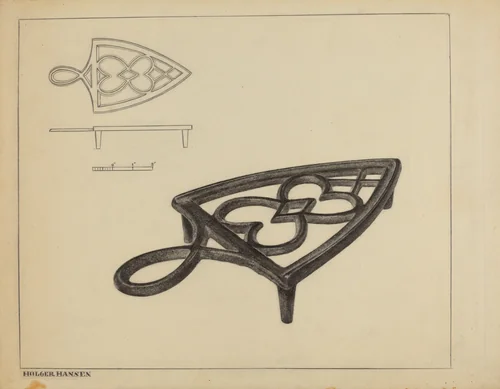 Flat Iron Holder by Holger Hansen, index of american design, 1937