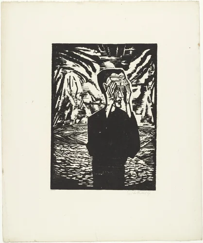 Man on a Plain (Mann in der Ebene) from the portfolio Eleven Woodcuts, 1912-1919 (Elf Holzschnitte, 1912-1919) by Erich Heckel, print, 1917