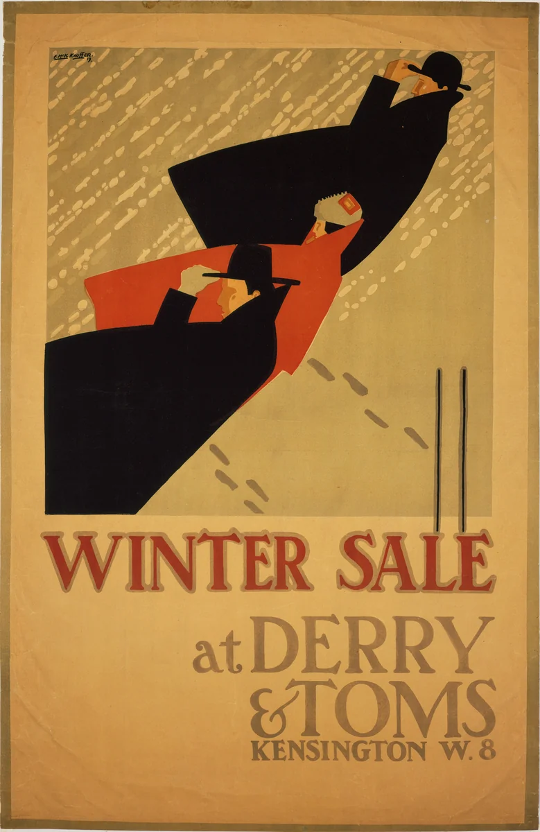 Winter Sale at Derry & Toms by E. McKnight Kauffer, design, 1919