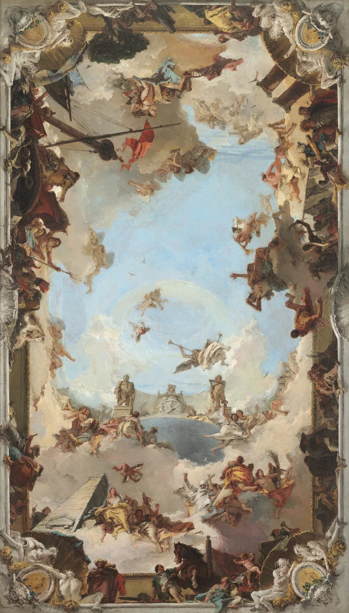 Wealth and Benefits of the Spanish Monarchy under Charles III by Giovanni Battista Tiepolo, painting, 1762