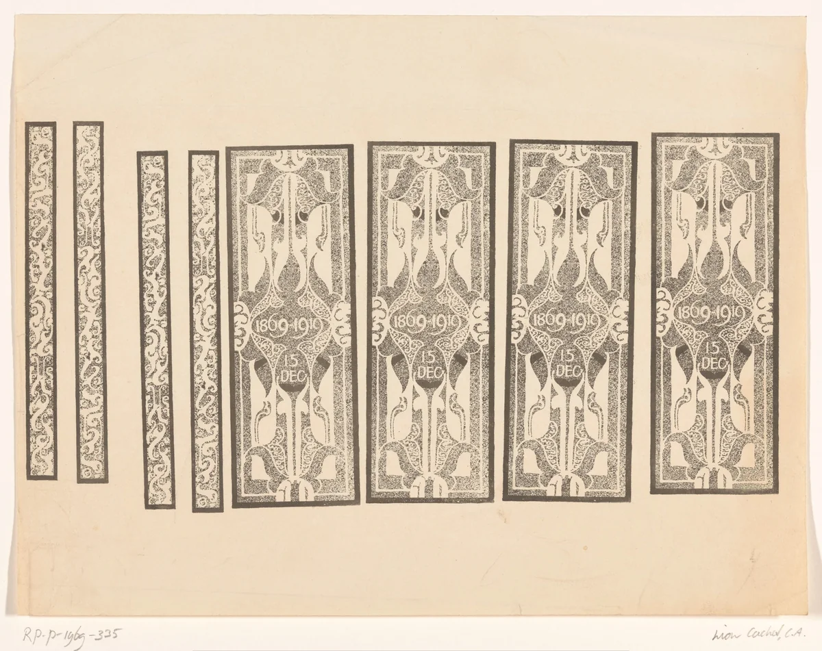 Acht kaders met siermotief by Carel Adolph Lion Cachet, print, 1919