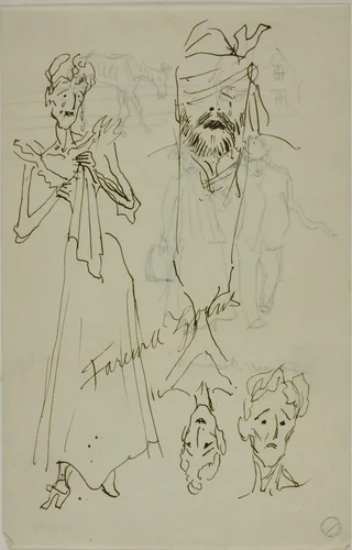 Farewell Zorns (recto); Farewell Deerings (verso) by Anders Zorn, drawing, 1880-1920