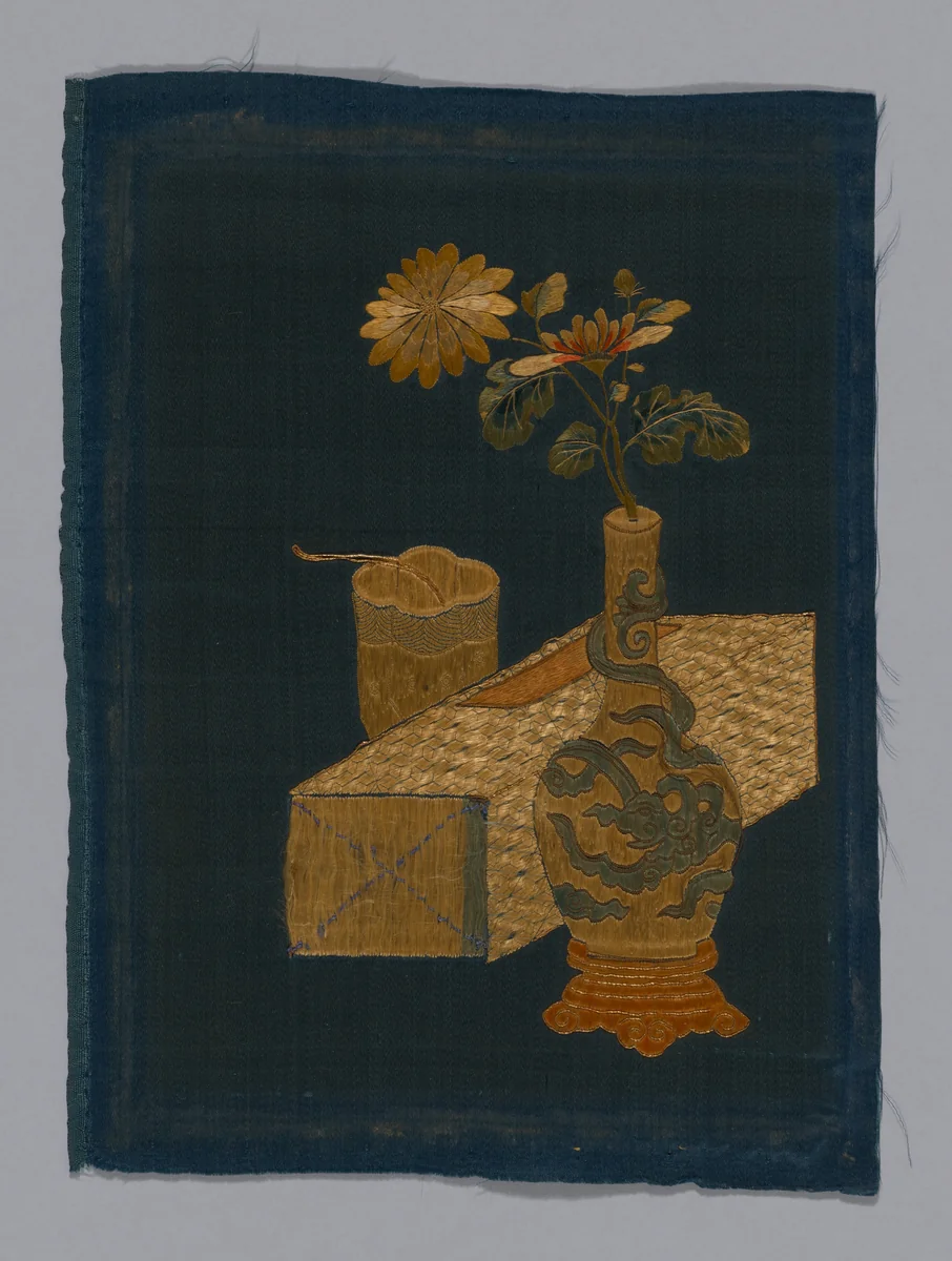 Panel piece by China, textile, 1800-1850